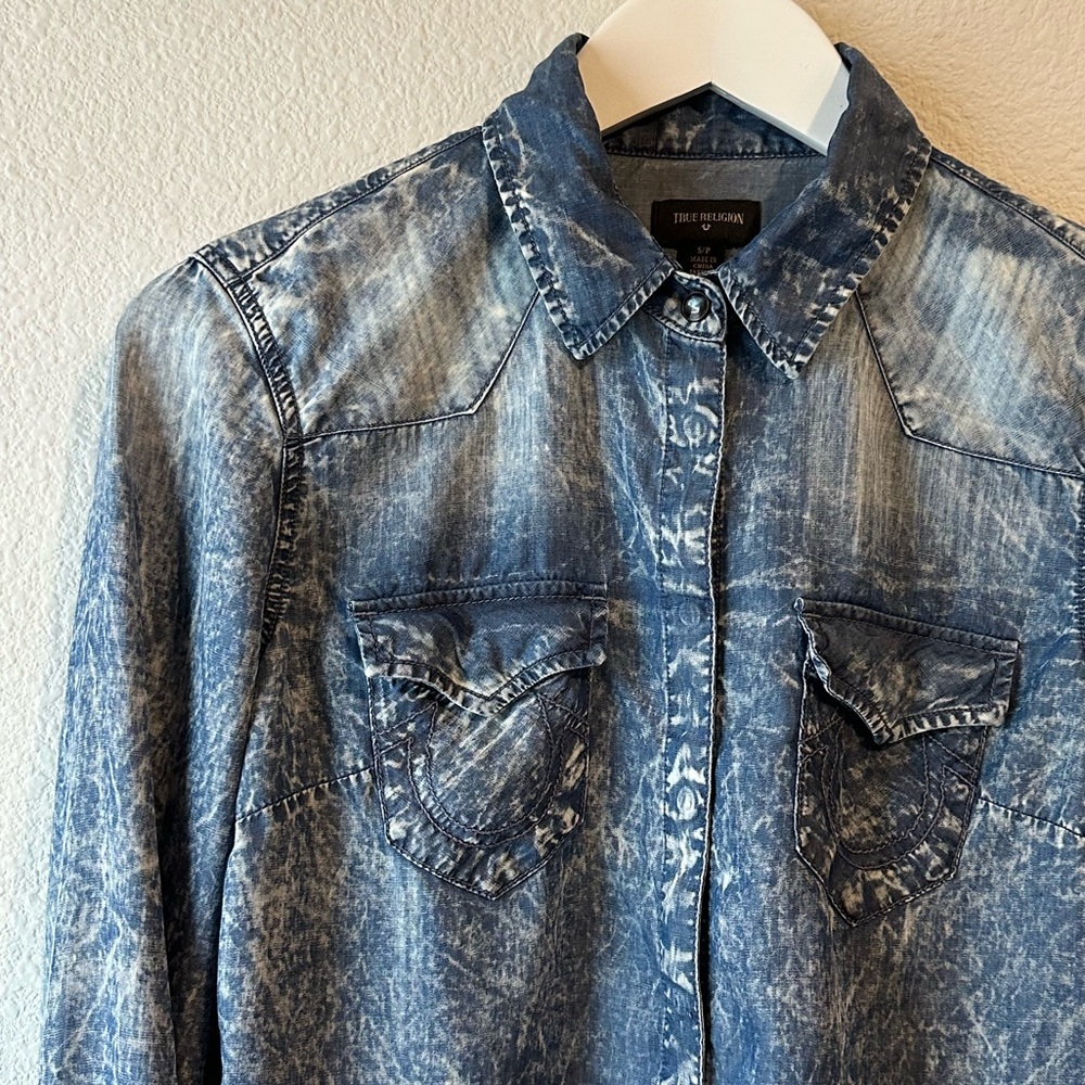 ☀️ TRUE RELIGION Georgia Denim Western Shirt
